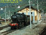 Locomotiva a vapore 740 davanti alla Rimessa FAV